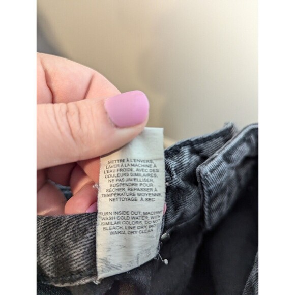 GARAGE High Rise Mom Jeans Size 5 Black Gray 28" Waist Skinny‎ Minimalist Style - Picture 11 of 11